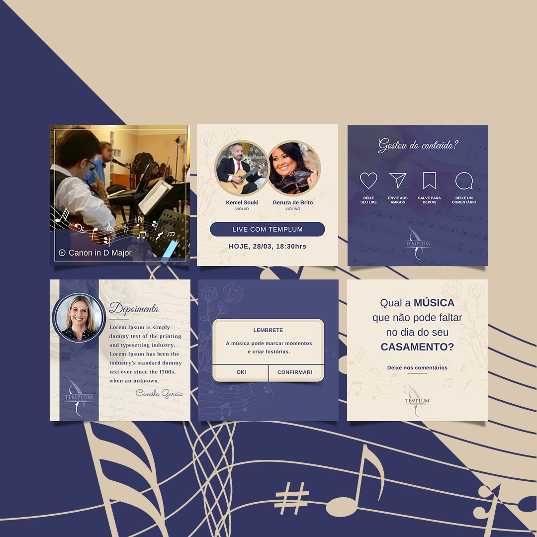 Templates para postagens no instagram editável através do app Canva